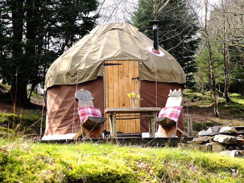 The smaller yurt sleeps two people - Graig Wen