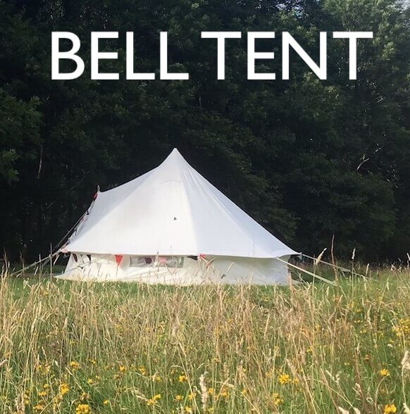 The glamping North Wales bell tent in the field