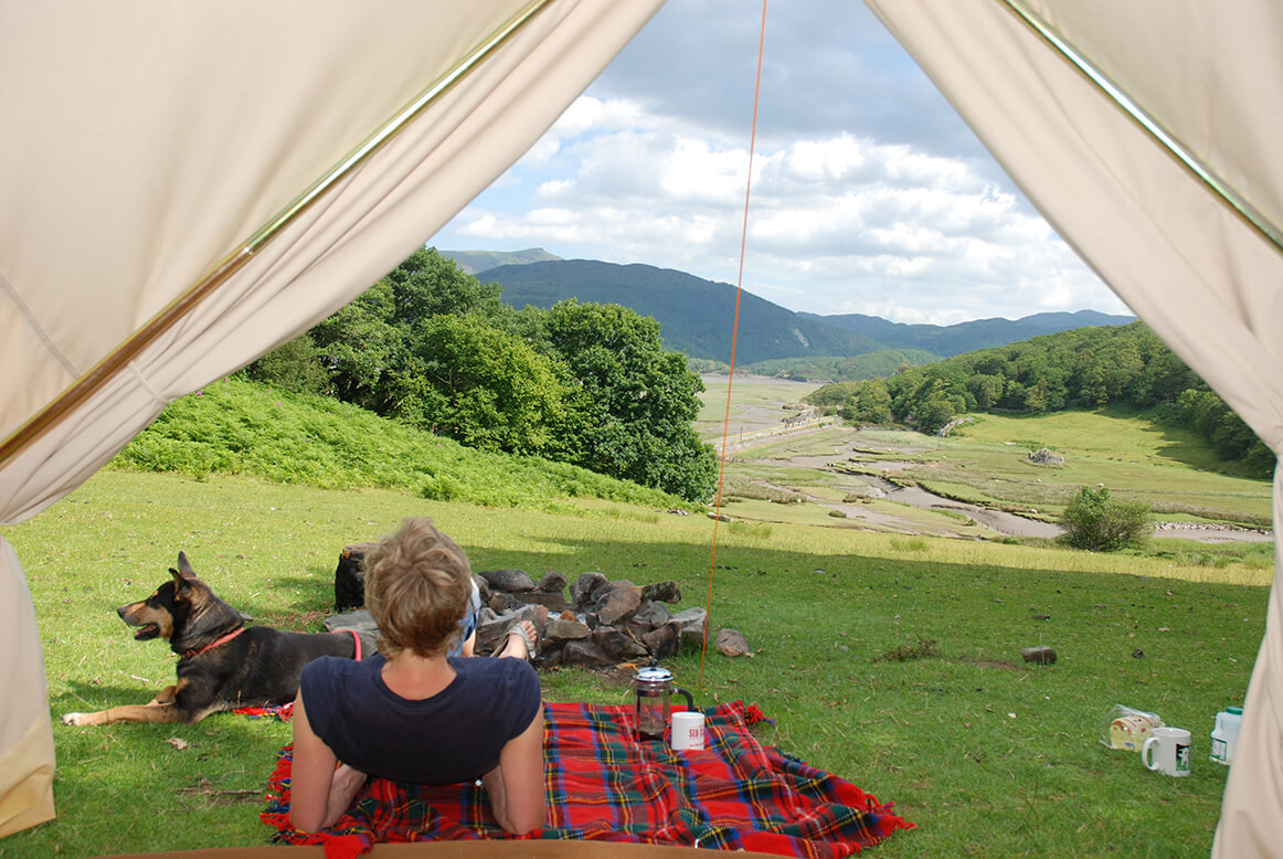 Tent camp site on Mawddach Trail on 