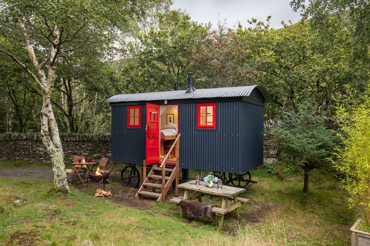 Wales shepherd's hut, glamping north Wales