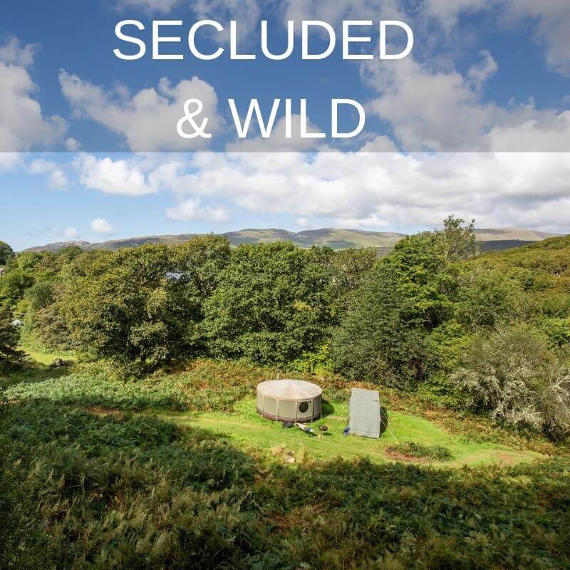 Aerial photo of the glamping north wales glade