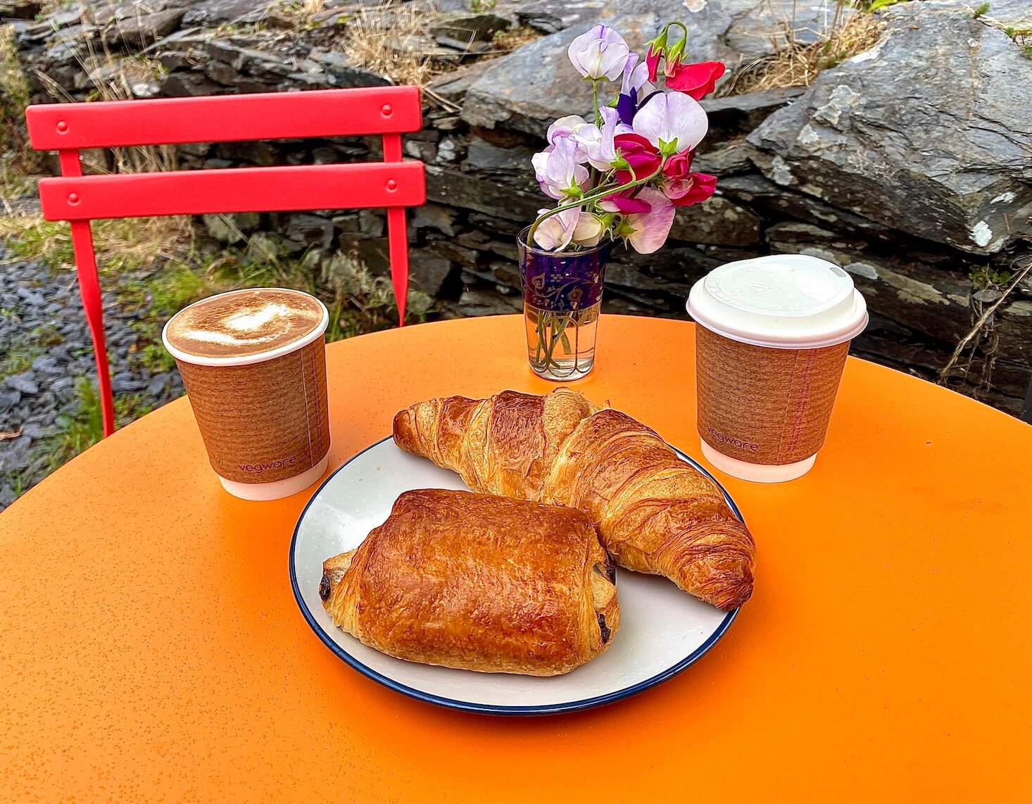 Coffee and croissant