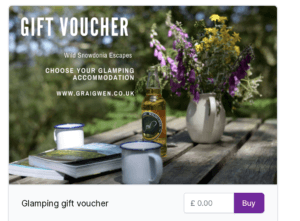 Gift voucher glamping