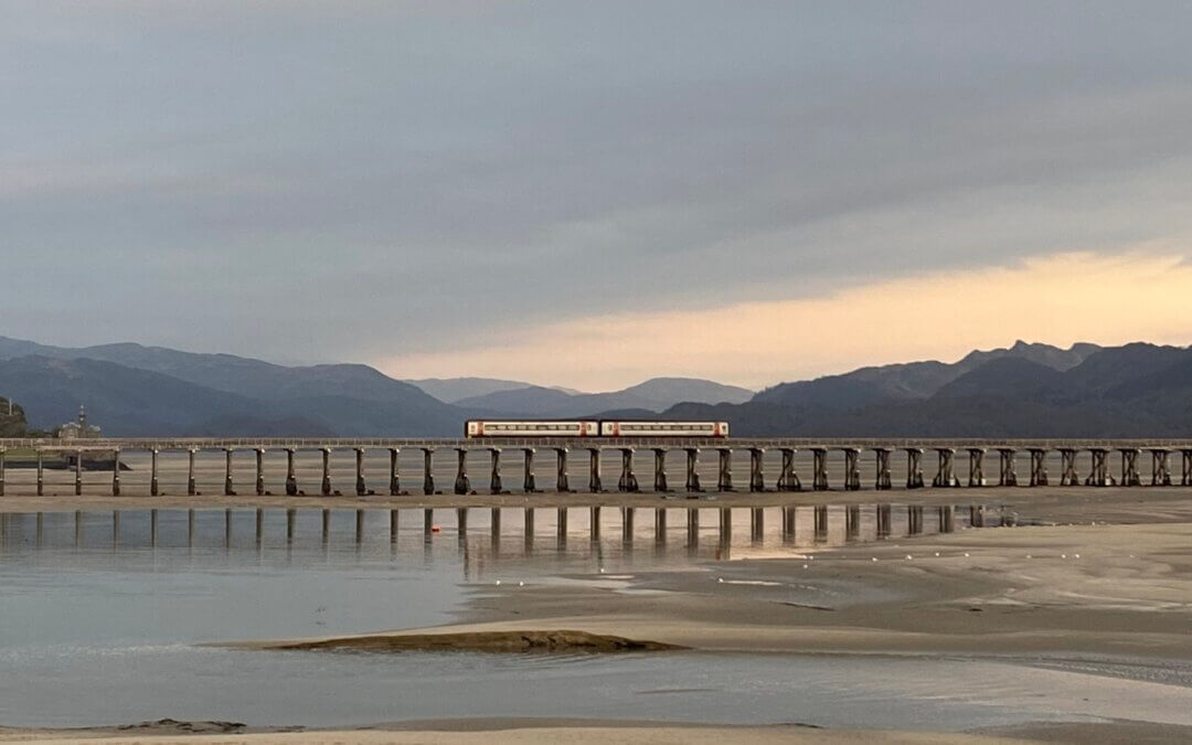 Train crossing Barmouth viaduct