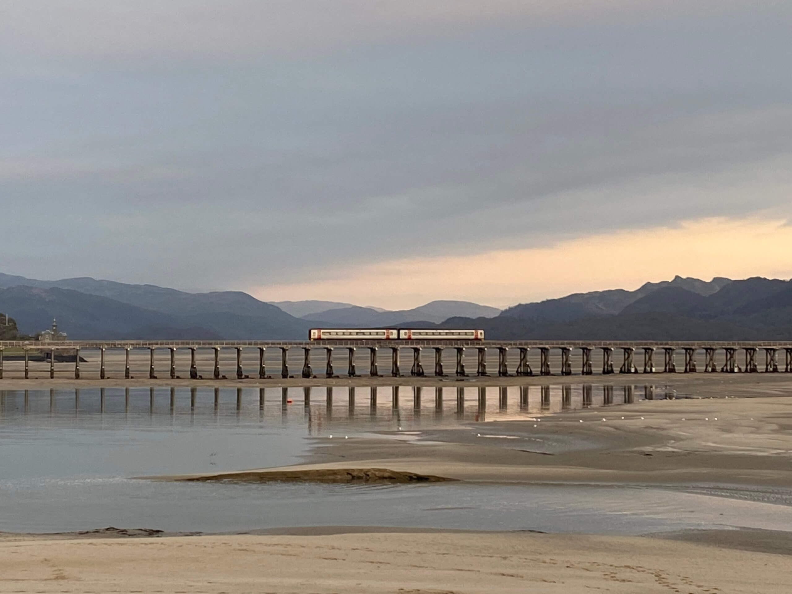 Train crossing Barmouth viaduct