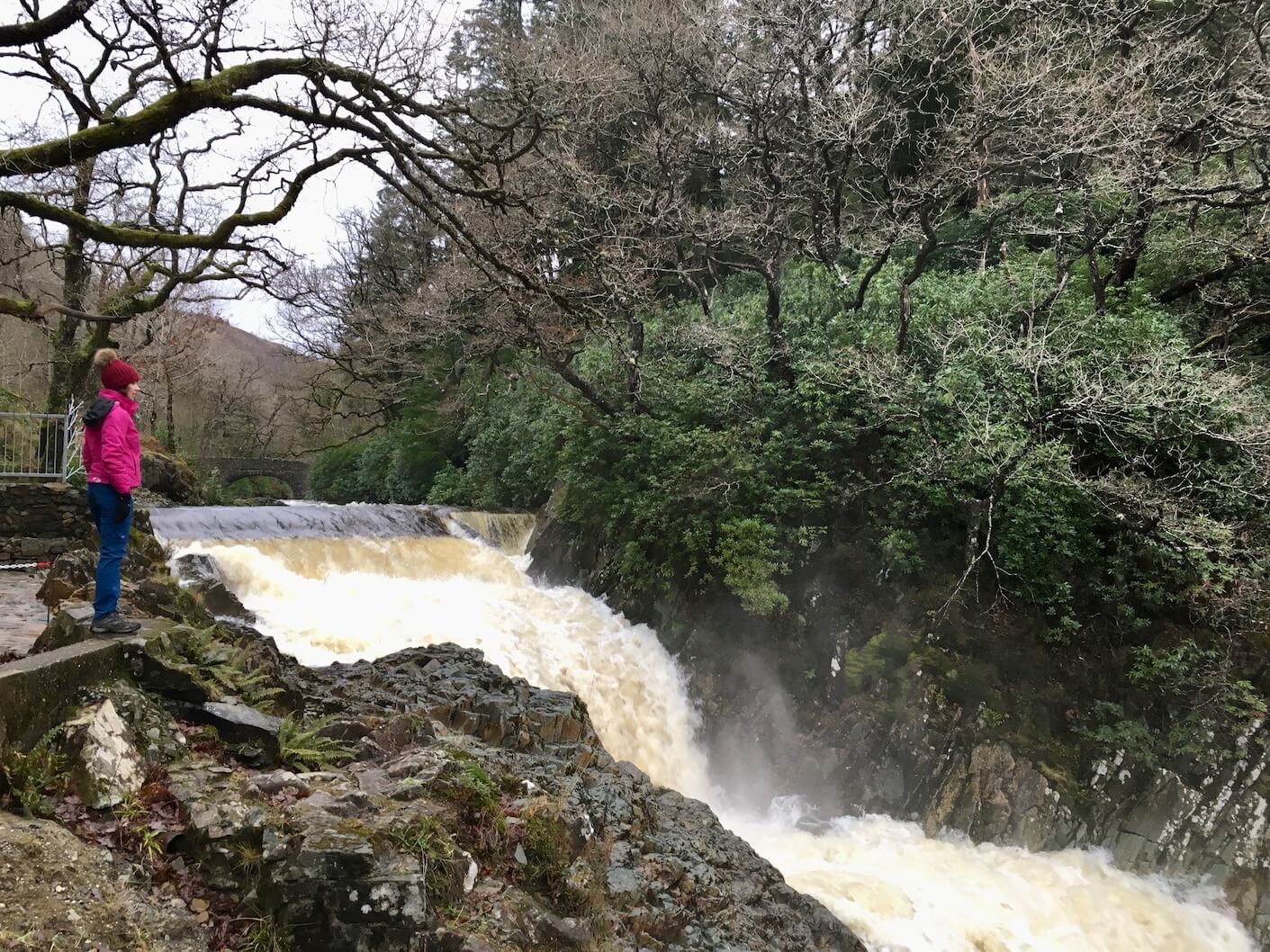 Snowdonia camping waterfall walk