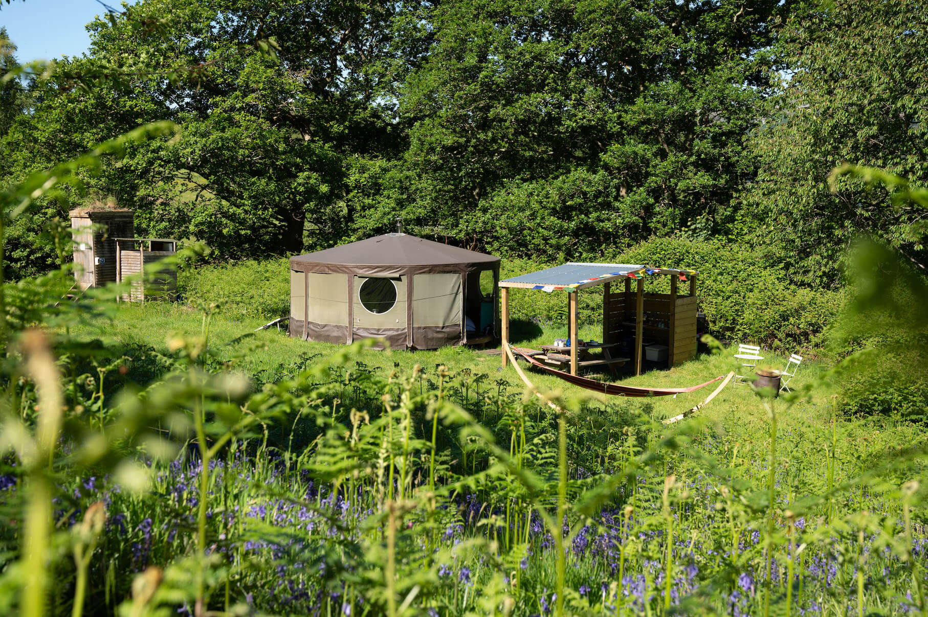 Idris yurt, yurt holiday Wales yurt in woodland setting, Wales yurt holiday