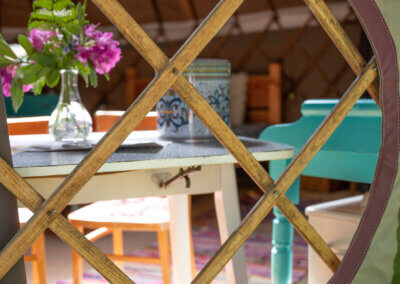 Large yurt window, yurt holiday Wales