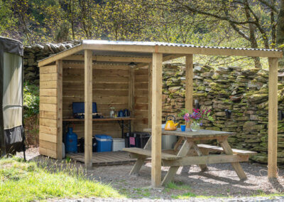 kitchen shelter, glamping snowdonia